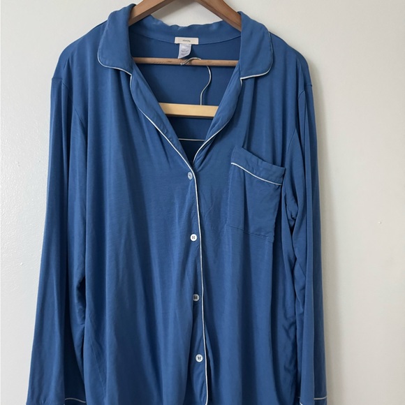 Eberjey L Gisele Long-Sleeve Tencel Pajama Set in Blue - Picture 3 of 8